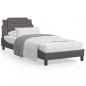 Preview: ARDEBO.de - Bett mit Matratze Grau 90x200 cm Kunstleder