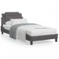 Preview: ARDEBO.de - Bett mit Matratze Grau 90x190 cm Kunstleder