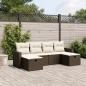 Preview: ARDEBO.de - 6-tlg. Garten-Sofagarnitur mit Kissen Braun Poly Rattan