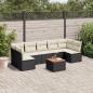 Preview: ARDEBO.de - 8-tlg. Garten-Sofagarnitur mit Kissen Schwarz Poly Rattan