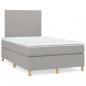 Preview: ARDEBO.de - Boxspringbett mit Matratze & LED Hellgrau 120x190 cm Stoff