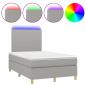 Preview: Boxspringbett mit Matratze & LED Hellgrau 120x190 cm Stoff