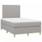 Preview: Boxspringbett mit Matratze & LED Hellgrau 120x190 cm Stoff