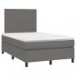 Preview: Boxspringbett mit Matratze & LED Grau 120x190 cm Kunstleder