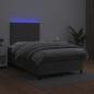 Preview: Boxspringbett mit Matratze & LED Grau 120x190 cm Kunstleder