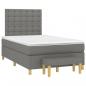 Preview: ARDEBO.de - Boxspringbett mit Matratze Dunkelgrau 120x190 cm Stoff