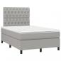 Preview: Boxspringbett mit Matratze & LED Hellgrau 120x190 cm Stoff