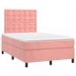 Preview: Boxspringbett mit Matratze & LED Rosa 120x190 cm Samt