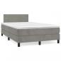 Preview: Boxspringbett mit Matratze & LED Hellgrau 120x190 cm Samt