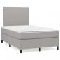 Preview: ARDEBO.de - Boxspringbett mit Matratze & LED Hellgrau 120x190 cm Stoff