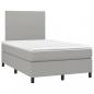 Preview: Boxspringbett mit Matratze & LED Hellgrau 120x190 cm Stoff