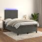 Preview: Boxspringbett mit Matratze & LED Dunkelgrau 120x190 cm Samt