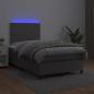 Preview: Boxspringbett mit Matratze & LED Grau 120x190 cm Kunstleder