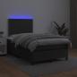 Preview: Boxspringbett mit Matratze & LED Schwarz 120x190 cm Kunstleder