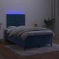 Preview: Boxspringbett mit Matratze & LED Dunkelblau 120x190 cm Samt