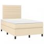 Preview: Boxspringbett mit Matratze Creme 120x190 cm Stoff