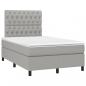 Preview: Boxspringbett mit Matratze Hellgrau 120x190 cm Stoff