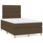 Preview: ARDEBO.de - Boxspringbett mit Matratze Dunkelbraun 120x190 cm Stoff