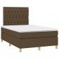 Preview: Boxspringbett mit Matratze Dunkelbraun 120x190 cm Stoff