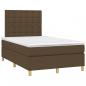 Preview: Boxspringbett mit Matratze Dunkelbraun 120x190 cm Stoff