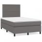 Preview: ARDEBO.de - Boxspringbett mit Matratze Grau 120x190 cm Kunstleder