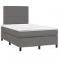 Preview: Boxspringbett mit Matratze Grau 120x190 cm Kunstleder