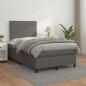 Preview: Boxspringbett mit Matratze Grau 120x190 cm Kunstleder