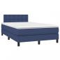 Preview: Boxspringbett mit Matratze & LED Blau 120x190 cm Stoff