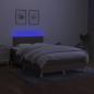 Preview: Boxspringbett mit Matratze & LED Taupe 120x190 cm Stoff