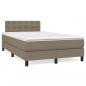 Preview: ARDEBO.de - Boxspringbett mit Matratze Taupe 120x190 cm Stoff