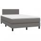 Preview: Boxspringbett mit Matratze Grau 120x190 cm Kunstleder