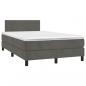 Preview: Boxspringbett mit Matratze Dunkelgrau 120x190 cm Samt