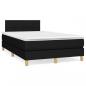 Preview: ARDEBO.de - Boxspringbett mit Matratze Schwarz 120x190 cm Stoff