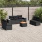 Preview: ARDEBO.de - 8-tlg. Garten-Sofagarnitur mit Kissen Schwarz Poly Rattan