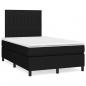 Preview: ARDEBO.de - Boxspringbett mit Matratze & LED Schwarz 120x190 cm Stoff