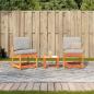 Preview: 3-tlg. Garten-Lounge-Set Wachsbraun Massivholz Kiefer