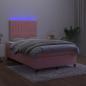 Preview: Boxspringbett mit Matratze & LED Rosa 120x190 cm Samt