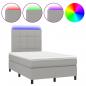 Preview: Boxspringbett mit Matratze & LED Hellgrau 120x190 cm Stoff