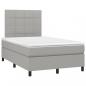 Preview: Boxspringbett mit Matratze & LED Hellgrau 120x190 cm Stoff