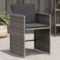 Preview: ARDEBO.de - Gartenstühle mit Kissen 4 Stk. Grau Poly Rattan