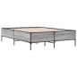 Preview: Bettgestell Grau Sonoma 160x200 cm Holzwerkstoff und Metall