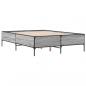 Preview: Bettgestell Grau Sonoma 160x200 cm Holzwerkstoff und Metall