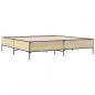 Preview: Bettgestell Sonoma-Eiche 200x200 cm Holzwerkstoff und Metall