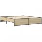 Preview: Bettgestell Sonoma-Eiche 200x200 cm Holzwerkstoff und Metall