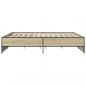 Preview: Bettgestell Sonoma-Eiche 200x200 cm Holzwerkstoff und Metall