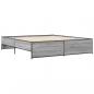 Preview: Bettgestell Grau Sonoma 180x200 cm Holzwerkstoff und Metall