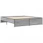 Preview: Bettgestell Grau Sonoma 180x200 cm Holzwerkstoff und Metall