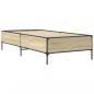 Preview: Bettgestell Sonoma-Eiche 100x200 cm Holzwerkstoff und Metall