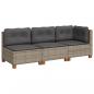 Preview: Gartensofa mit Kissen 3-Sitzer Grau Poly Rattan