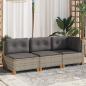 Preview: Gartensofa mit Kissen 3-Sitzer Grau Poly Rattan